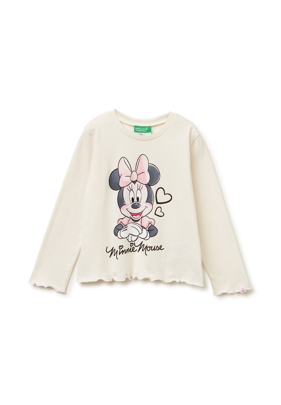 

Топ United Colors of Benetton WITH NECK ON FRONT AND LOGO LABEL ON END LEFT SLEEVE, White