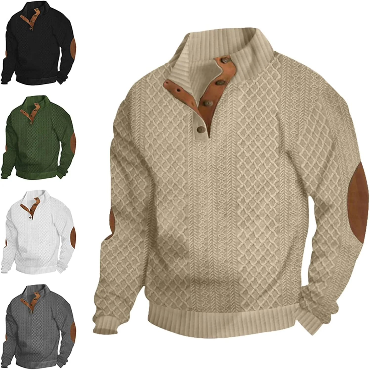 

Мужской свитер Dudlle Outdoor Casual Stand Cashmere с длинным рукавом на пуговицах waspush