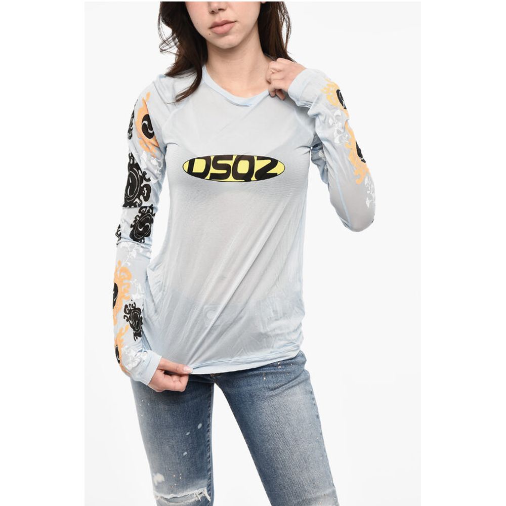 

Легкая футболка с круглым вырезом и принтом Dsquared2, Light Blue