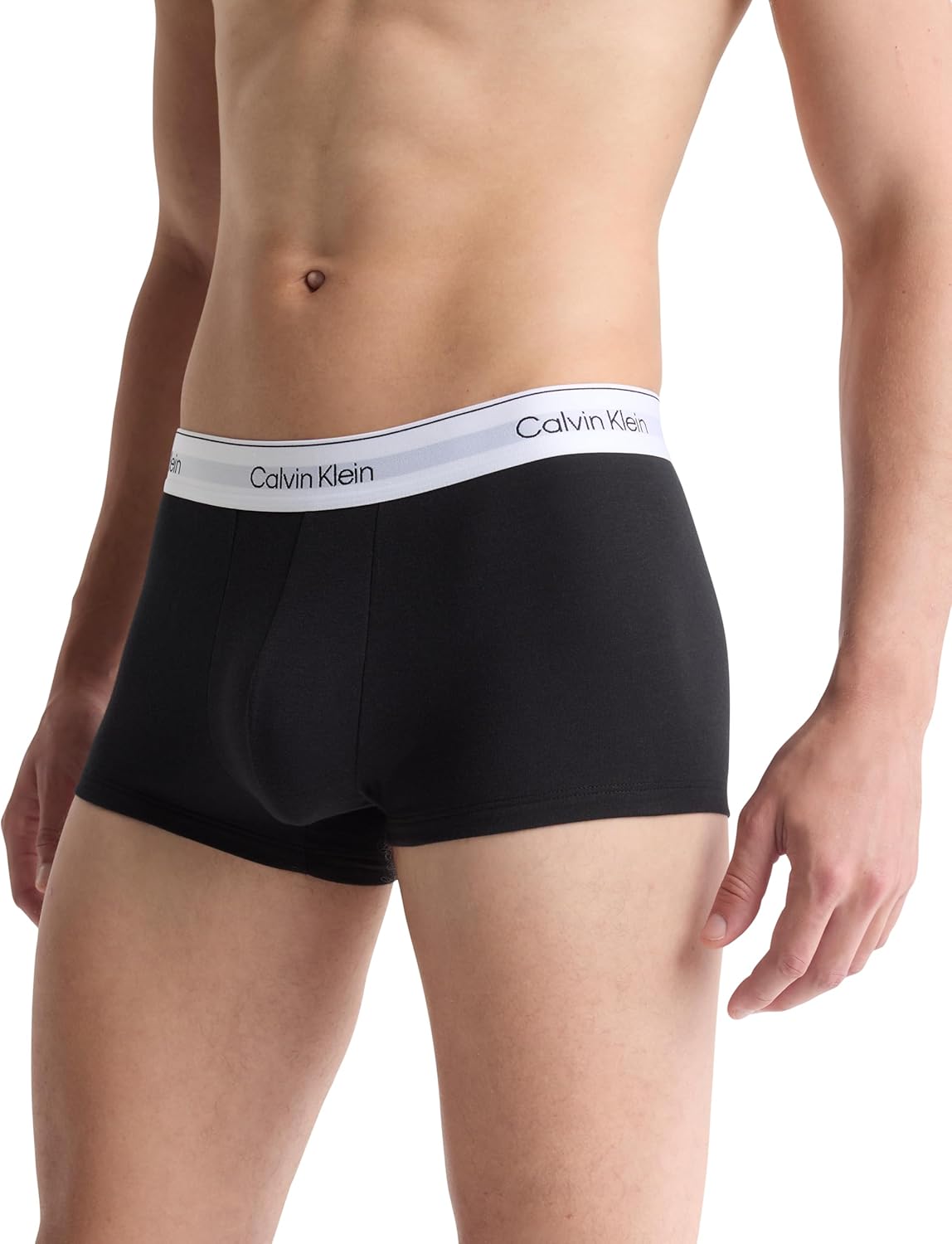 Комплект из 3 трусов-боксеров Calvin Klein с низкой посадкой, мужские, Icon, хлопковый стрейч, 3 Black — фото 3