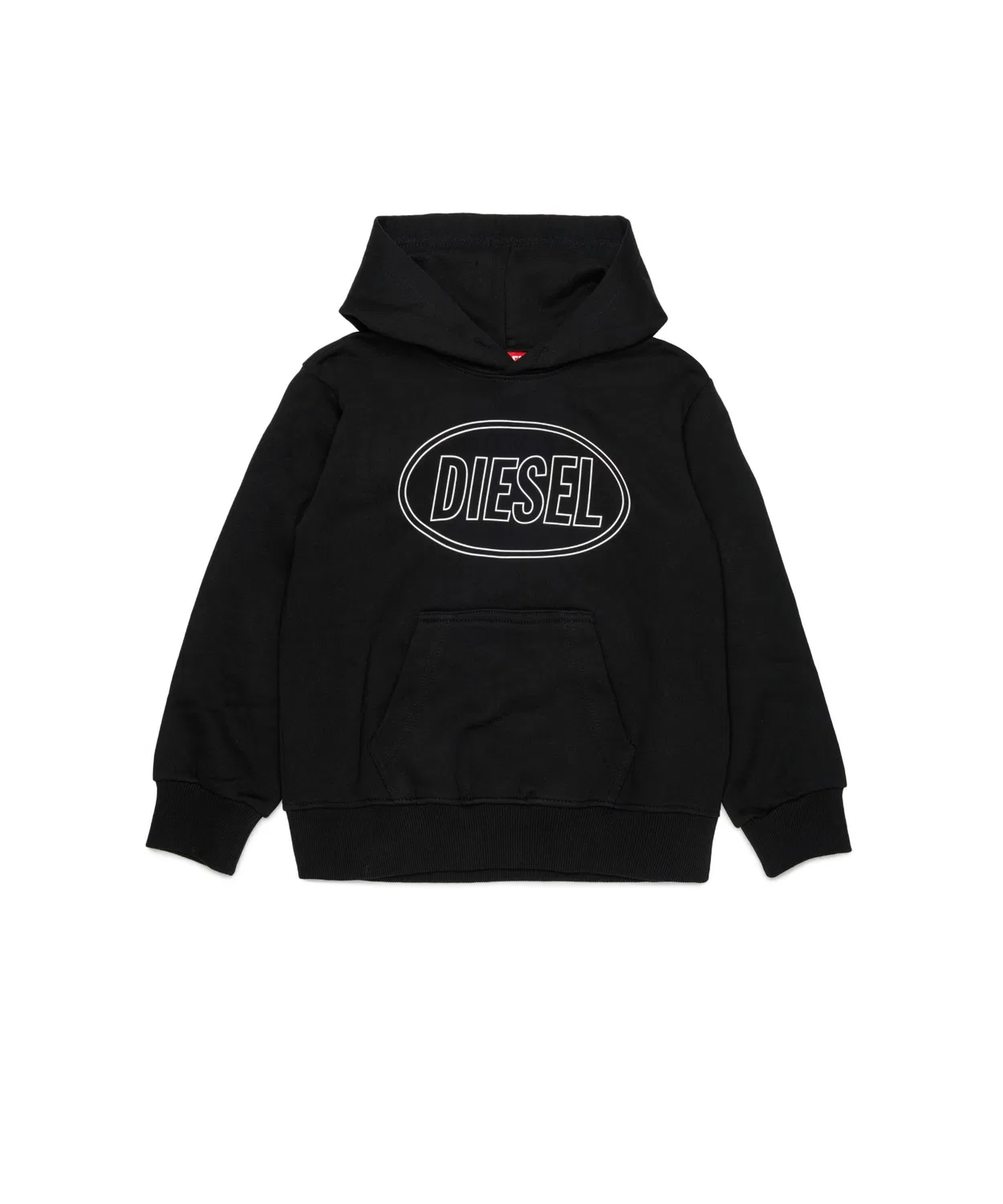 Детский пуловер-худи DIESEL SCIRCLEHOOD OVER, хлопок, чёрный
