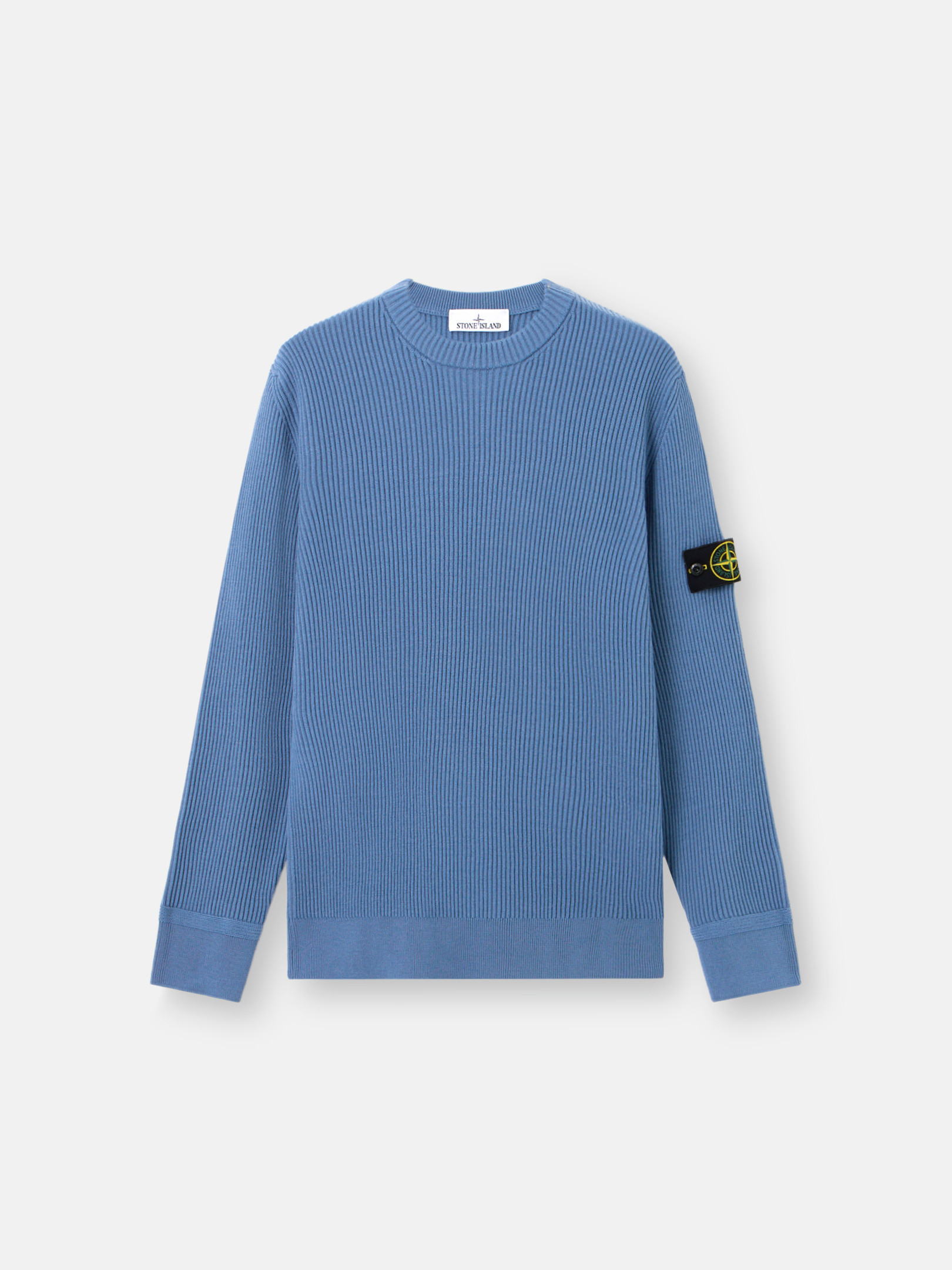 

Свитер с круглым вырезом и ребристой отделкой Stone Island 5100053 FULL RIB RWS WOOL, Steel Blue