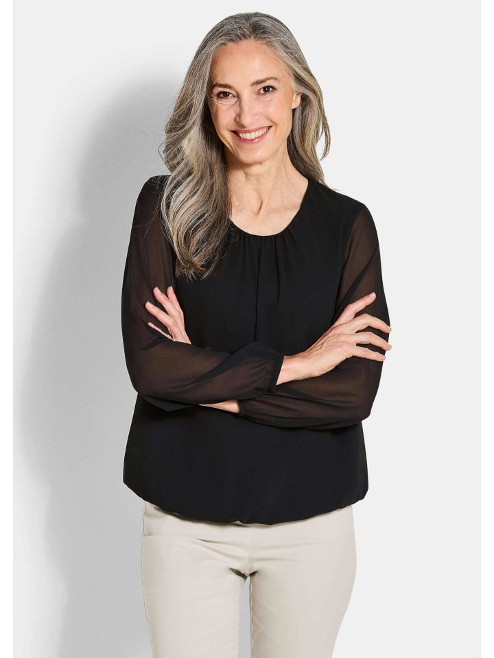 

Элегантная черная шифоновая блузка GOLDNER