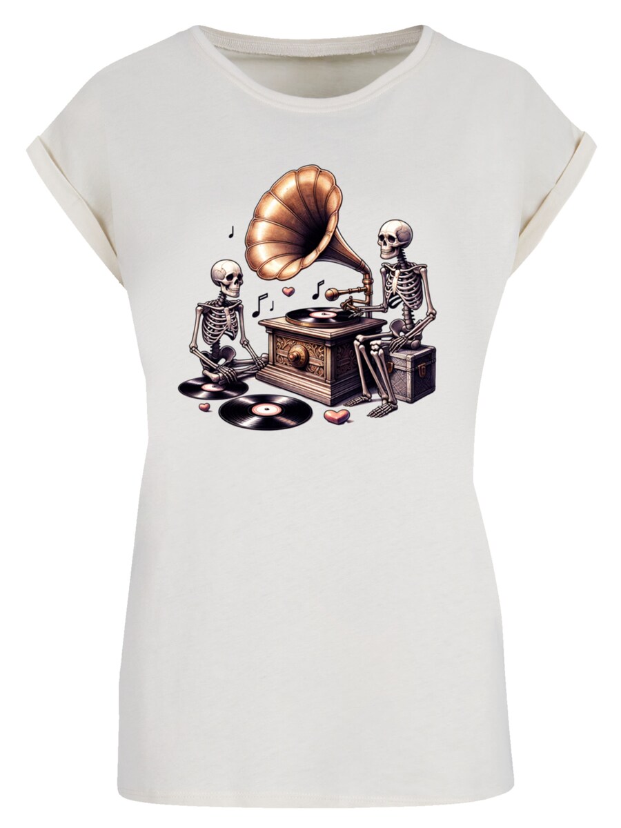 

Рубашка F4NT4STIC Gothic Skeleton Vintage Vinyl Plattenspieler, песочный