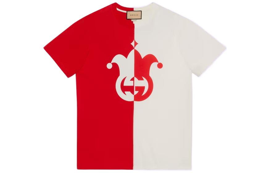 

Футболка из хлопкового джерси с принтом «Шут» GUCCI, Red White