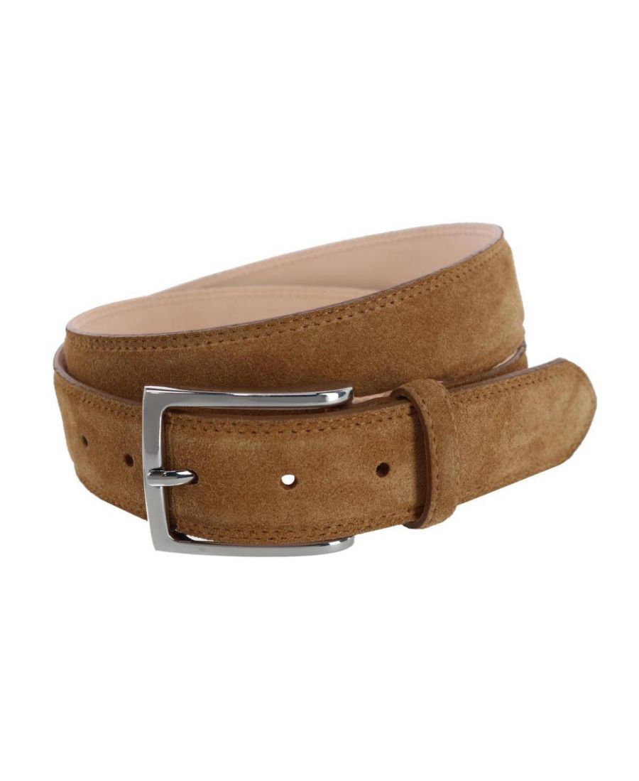 

Мужской ремень Armando из итальянской замши, ширина 35 мм, с перьевой кромкой TRAFALGAR, Tan