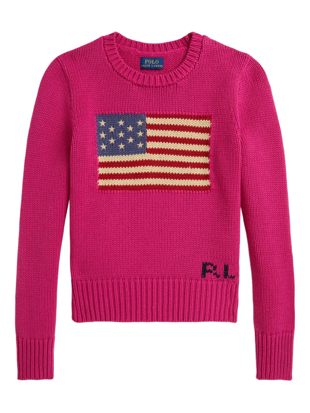 

Свитер с узором в виде флага POLO RALPH LAUREN KIDS, розовый