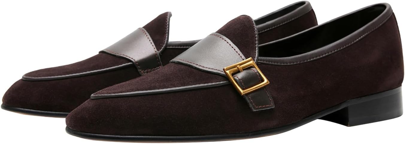 

Мужские бархатные лоферы Santimon с золотой пряжкой, туфли из натуральной кожи на каждый день и для торжественных мероприятий, свадебные и праздничные туфли для мужчин