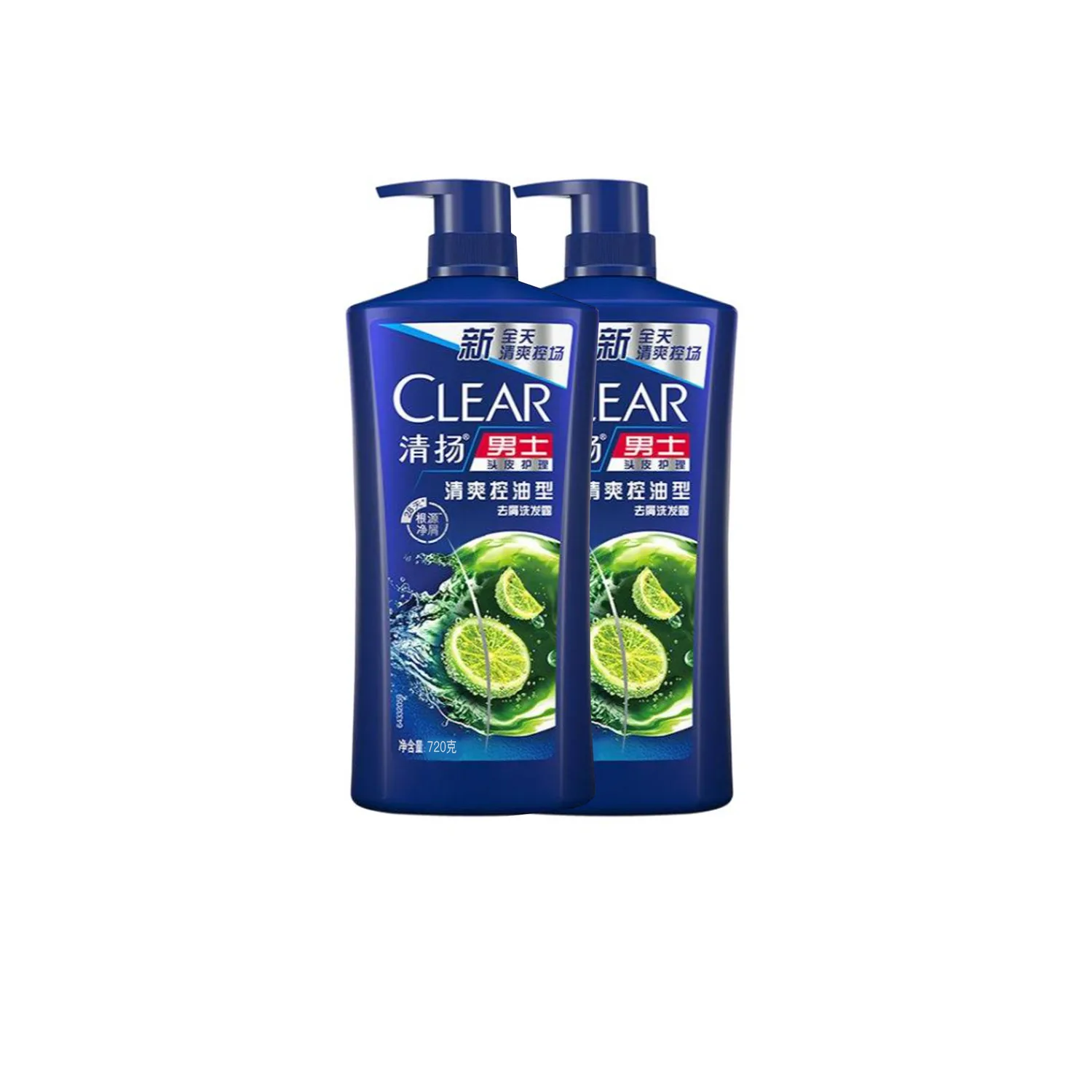 Шампунь от перхоти глубокой очистки против зуда и жирности CLEAR, 720g*2