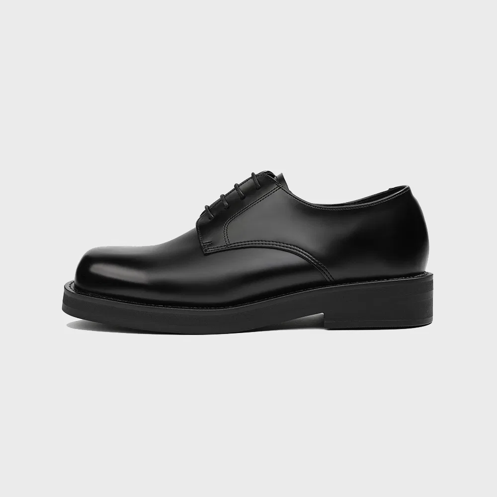 Мужские блестящие чёрные дерби Second.A Light Bold Shape Minimal Derby SL31 от Firenze.A — фото 2