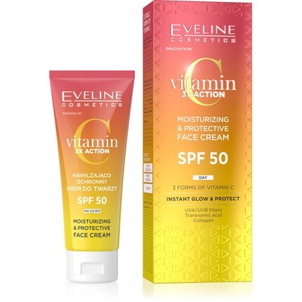 

Eveline Витамин C 3x Action Увлажняющий защитный дневной крем SPF50 30 мл