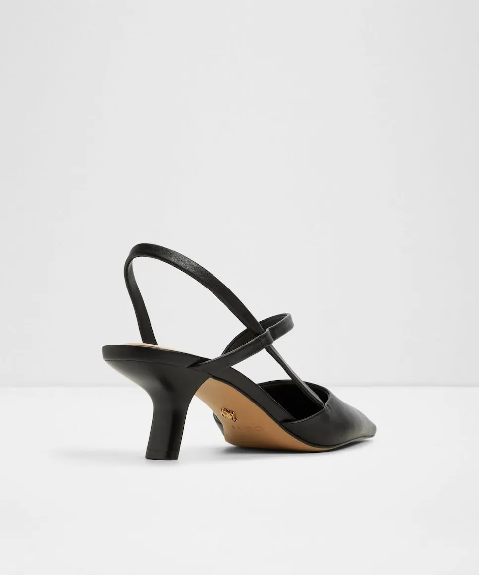 Женские туфли-лодочки из кожи с острым носком Aldo, черный — фото 4
