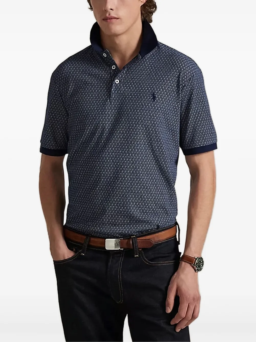 

Поло с геометрическим узором POLO RALPH LAUREN, синий