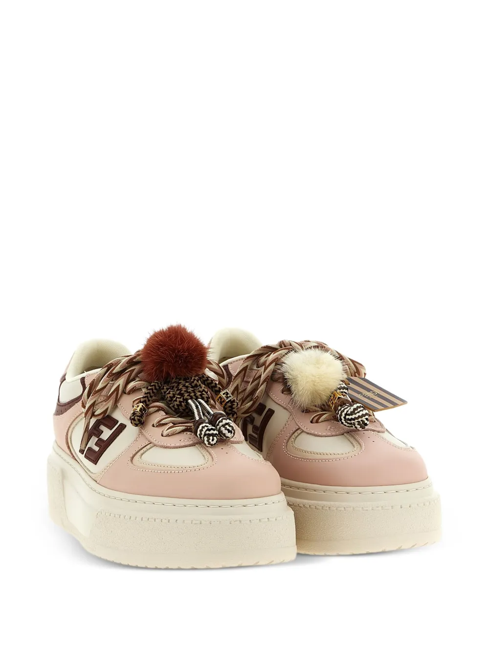 Кроссовки на платформе с логотипом Fendi, нейтральный — фото 2
