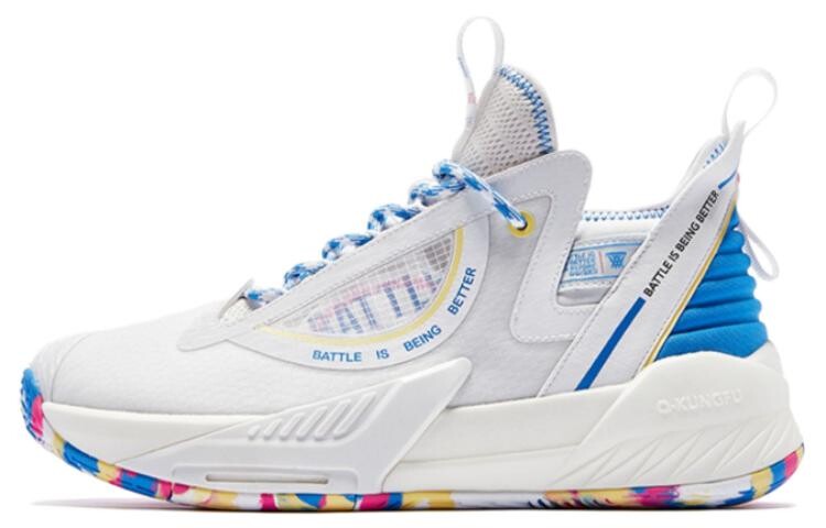 

Баскетбольные кроссовки Basketball Shoes Men Mid-Top White/Blue Qiaodan
