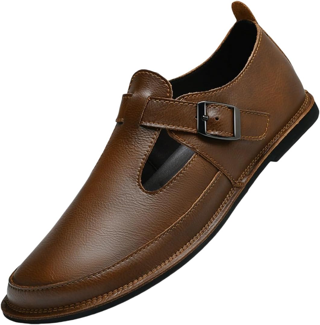 

Мужские туфли-лоферы без шнурков: мужская премиальная обувь из натуральной кожи Hesbiteul, коричневый