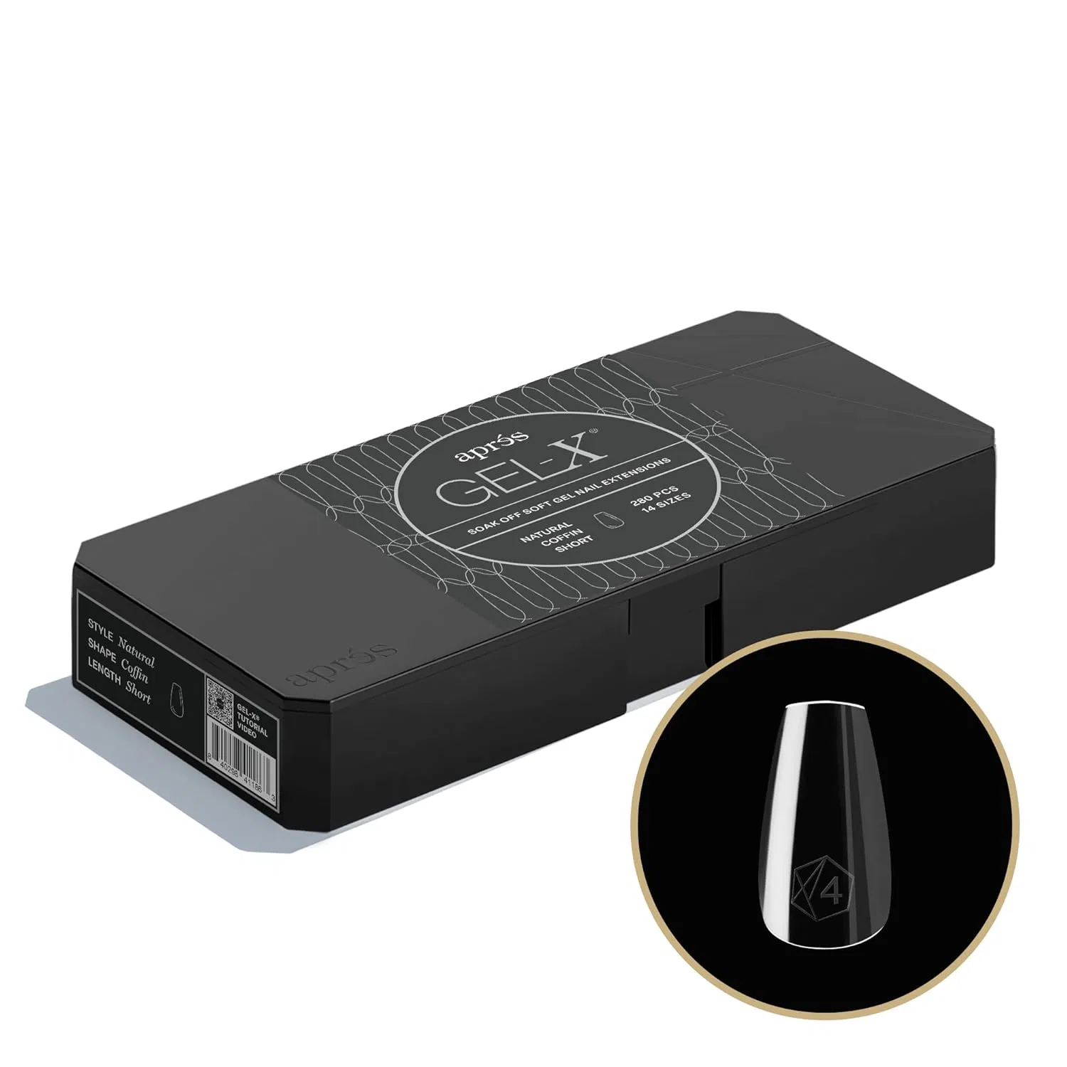 Набор мягких гелевых типсов «Gel-X Coffin Box» от APRS, 280 шт. Aprés, Natural Coffin Short — фото 2