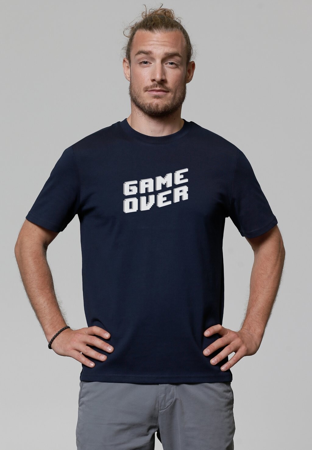 

Футболка с принтом GAME OVER watapparel, темно-синий