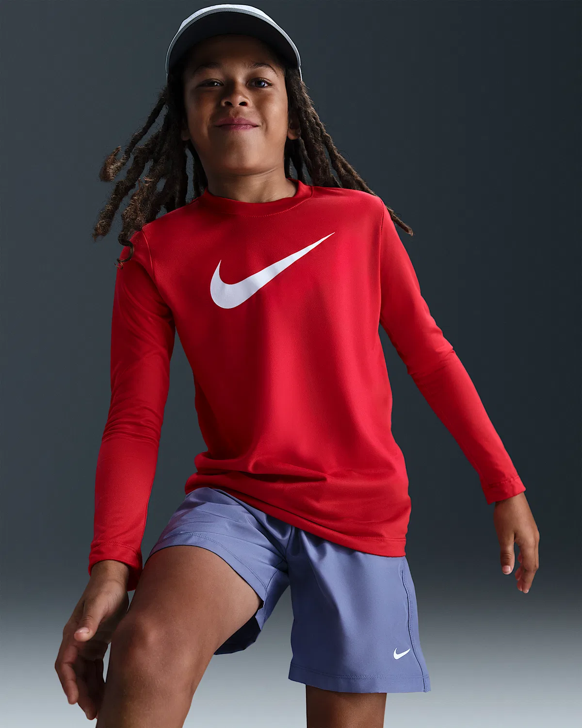 Детская футболка с длинным рукавом Nike Legend Dri-FIT, University Red/White — фото 3