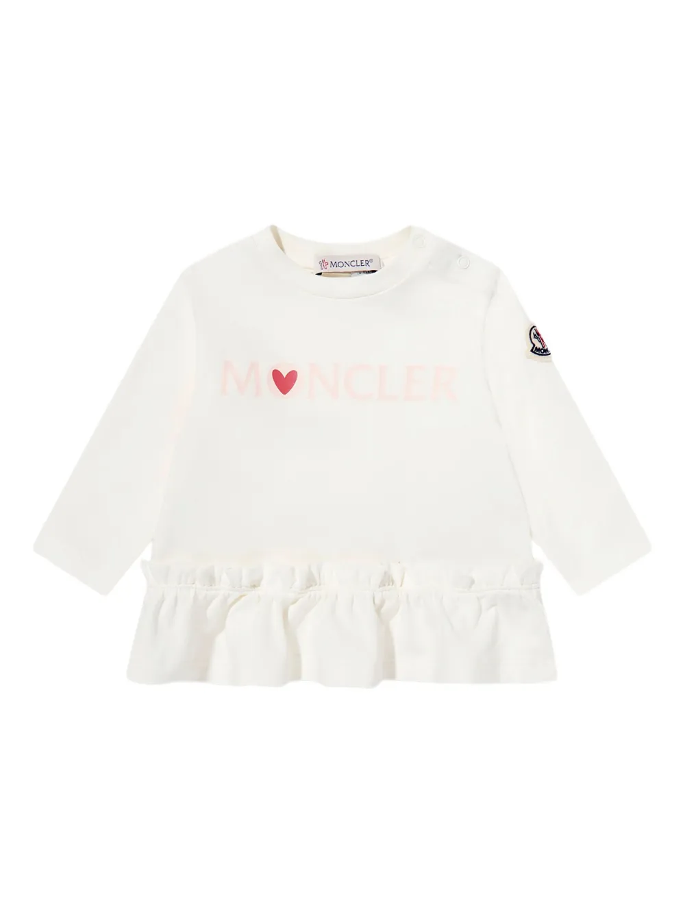 Комплект из топа и брюк с оборками и принтом Moncler Enfant, розовый — фото 3