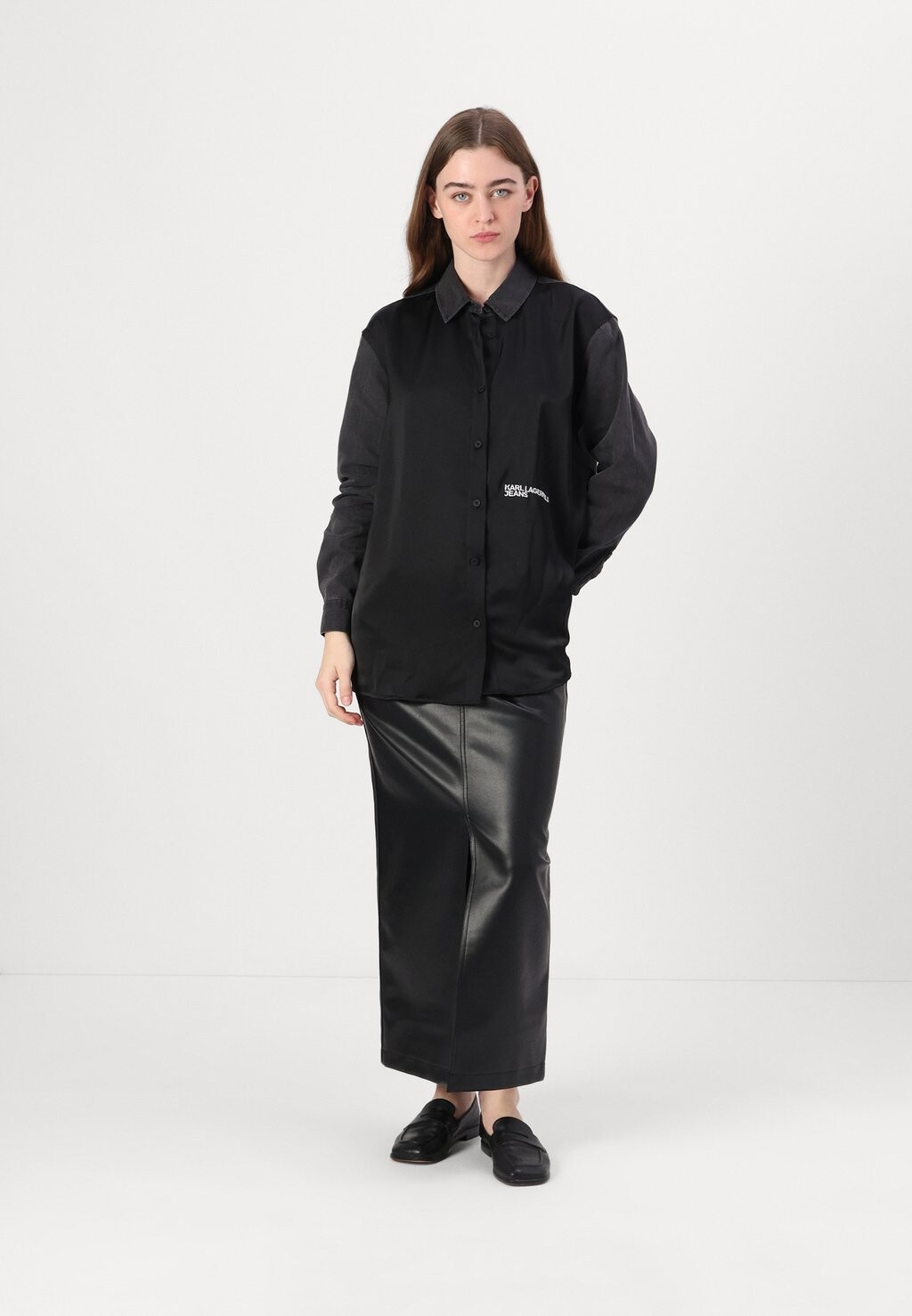 

Блузка на пуговицах OVERSIZE SHIRT Karl Lagerfeld Jeans, черный