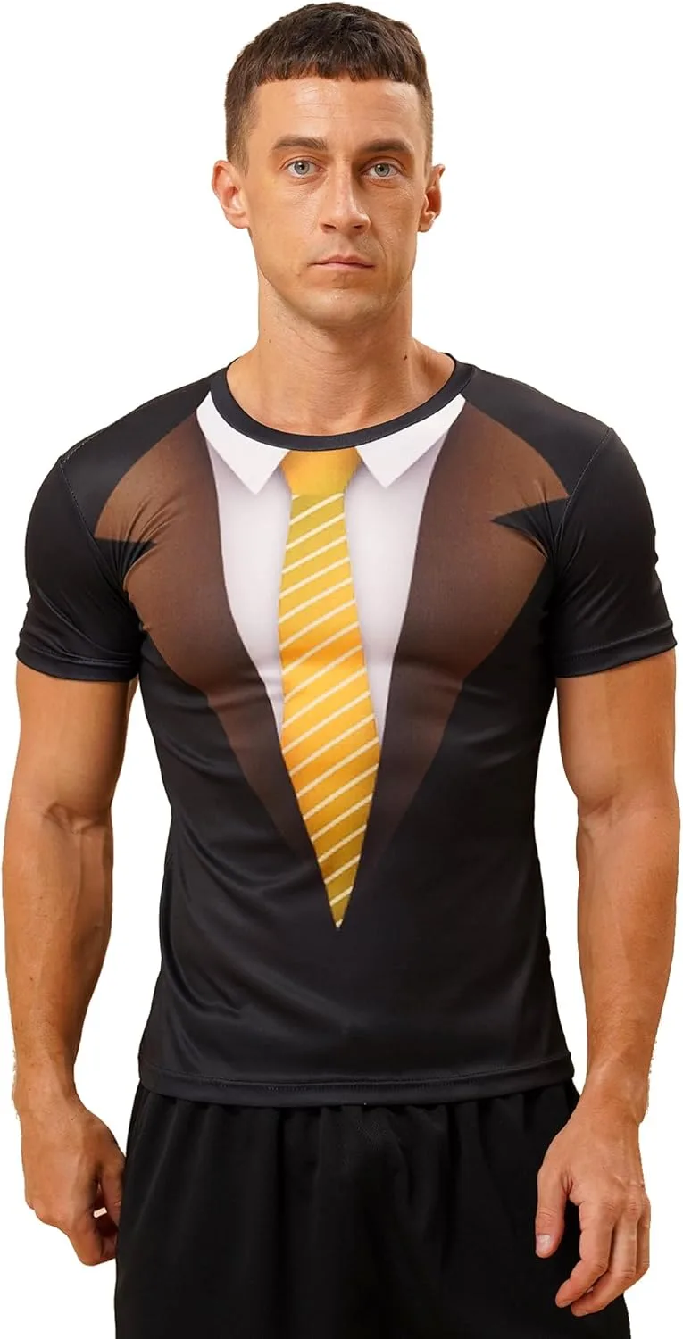 

Мужская футболка с коротким рукавом 3D-Print Suit Tuxedo для лета RUNQHUI