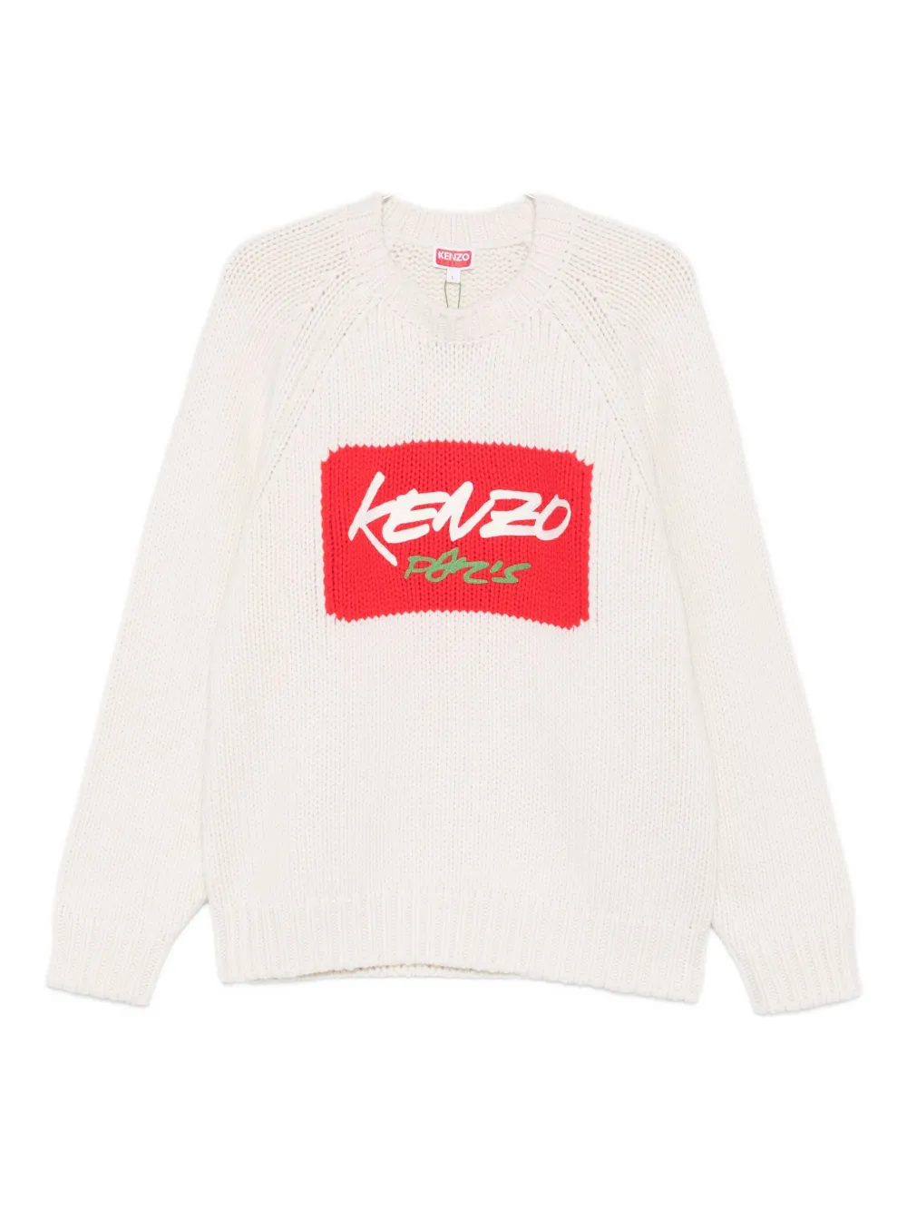 

Свитер с круглым вырезом и логотипом KENZO, нейтральный