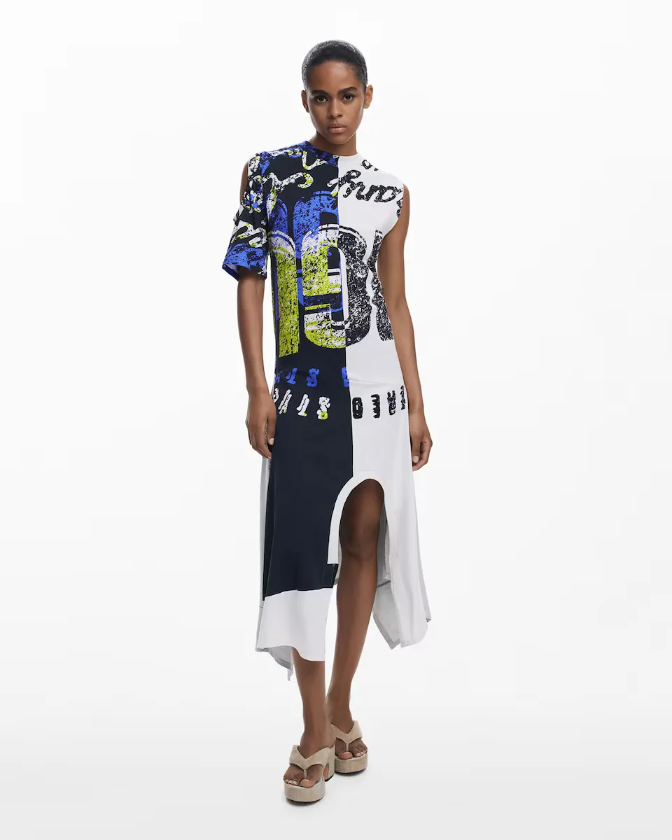 

Асимметричное платье Desigual, черный