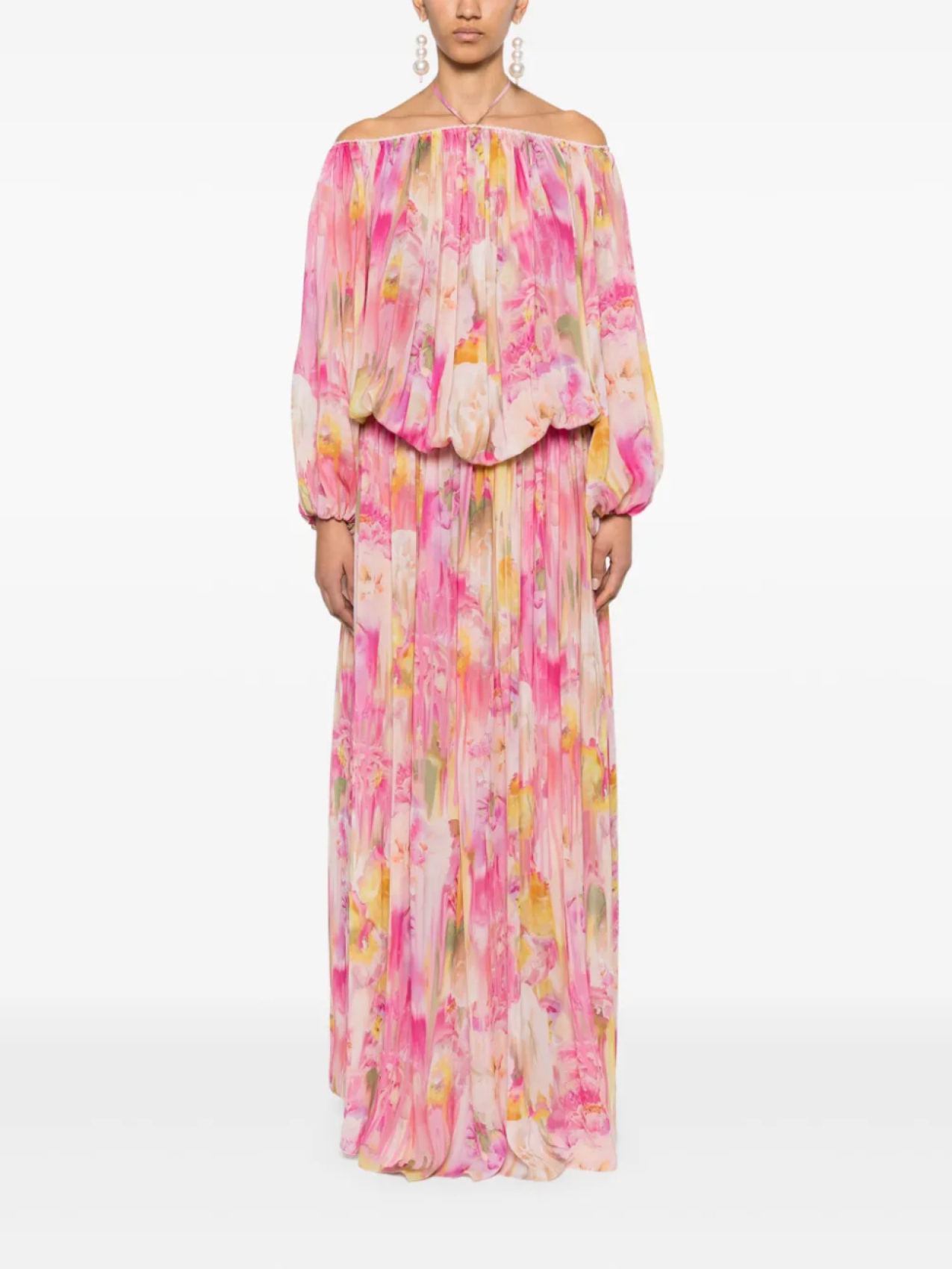 Blumarine платье макси с цветочным принтом, розовый — фото 2