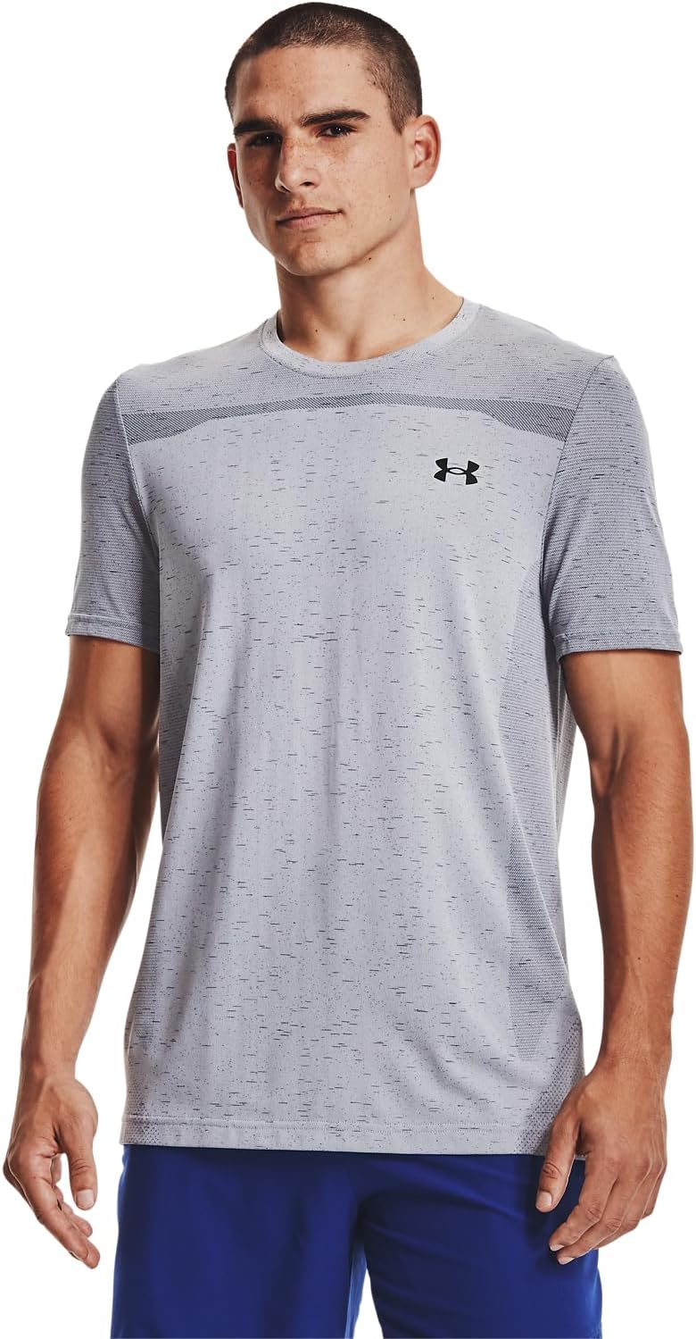 

Мужская бесшовная футболка с коротким рукавом от Under Armour, Mod Gray (011)/Black, Черный, Мужская бесшовная футболка с коротким рукавом от Under Armour, Mod Gray (011)/Black