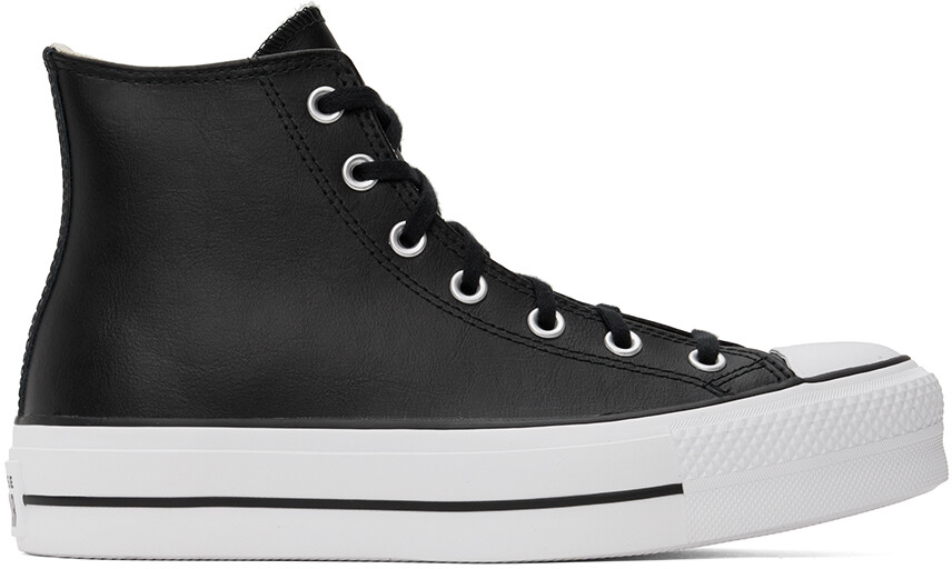 

Черные кожаные высокие кеды Chuck Taylor All Star Lift Converse, черный/черный/белый