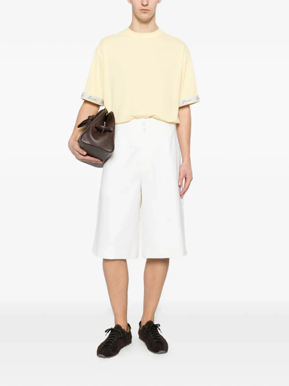 Шорты с пуговицами из муассона Jacquemus, белый — фото 2