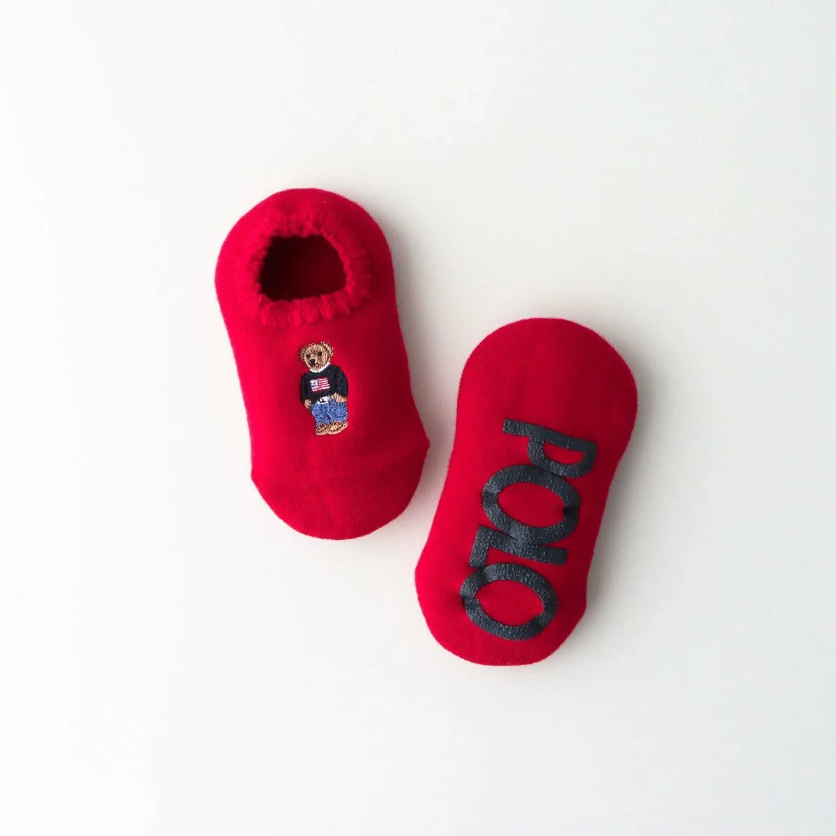 Детские носки Flag Bear Clam Pile Room с нескользящей подошвой Polo Ralph Lauren, 15. Scarlett