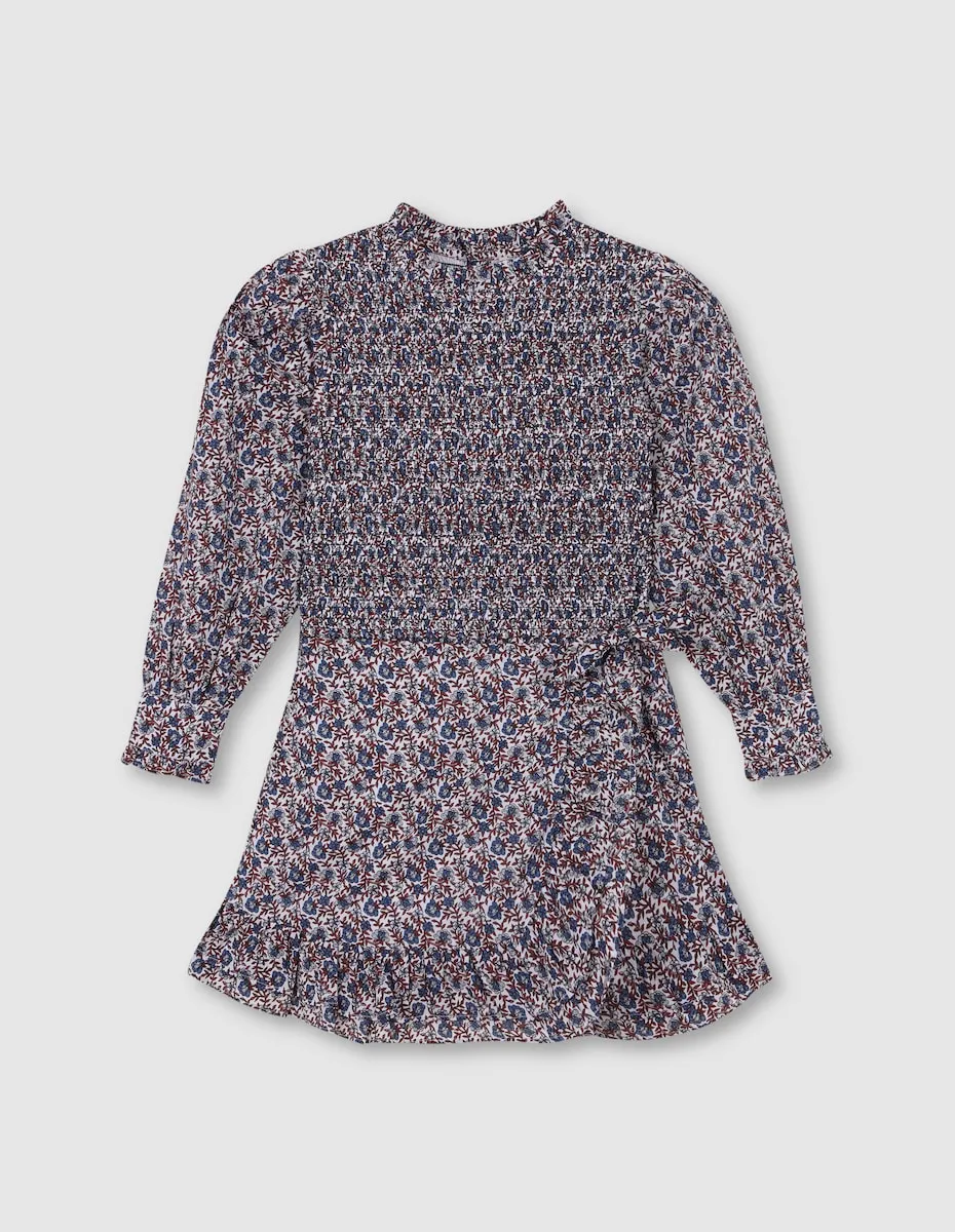 

Детское платье с длинным рукавом, белое с цветочным принтом Gocco, белый