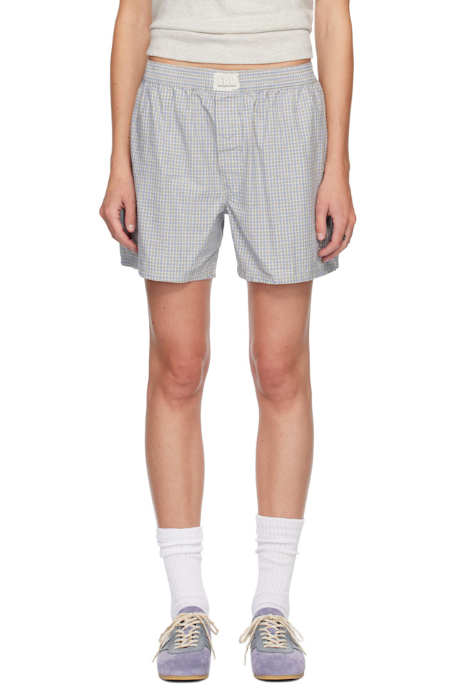 

Боксерские шорты в синюю клетку Erl, бежевый/синий