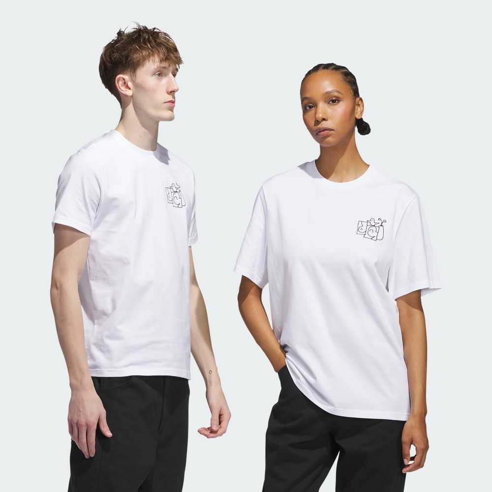 

Футболка Adidas Shmoofoil Stairs Tee, белый/черный