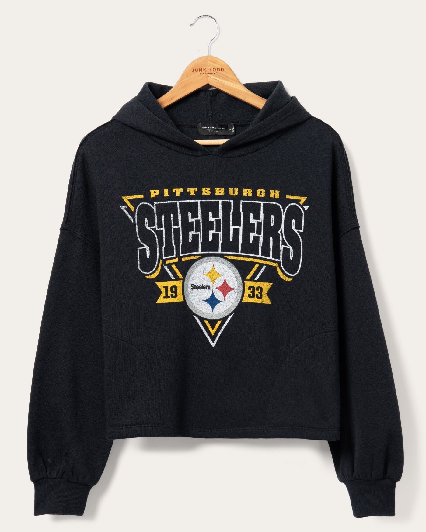 

Женская толстовка Steelers Endzone Junk Food Clothing, цвет true black