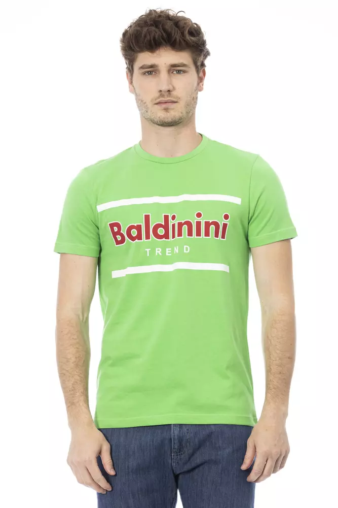 

Зеленая хлопковая мужская футболка Baldinini Trend