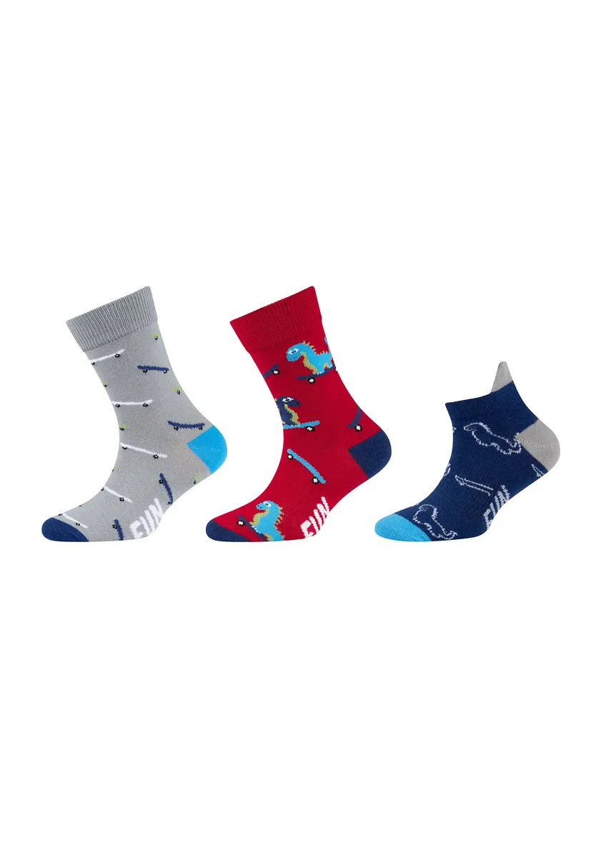 

Носки Fun Socks "Носки и носки-кроссовки, набор из 3 шт.", цвет Dino