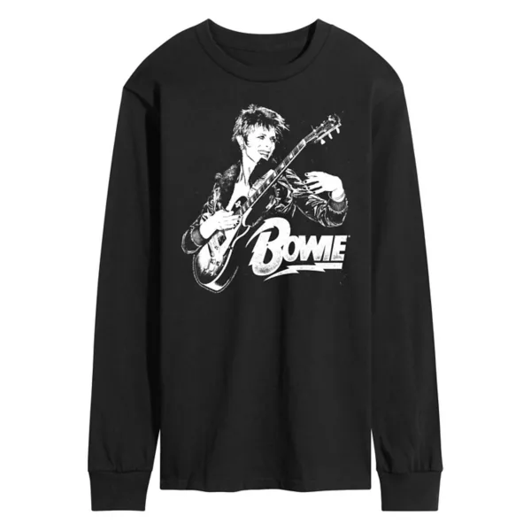

Мужская футболка с длинным рукавом в стиле панк David Bowie Licensed Character, черный