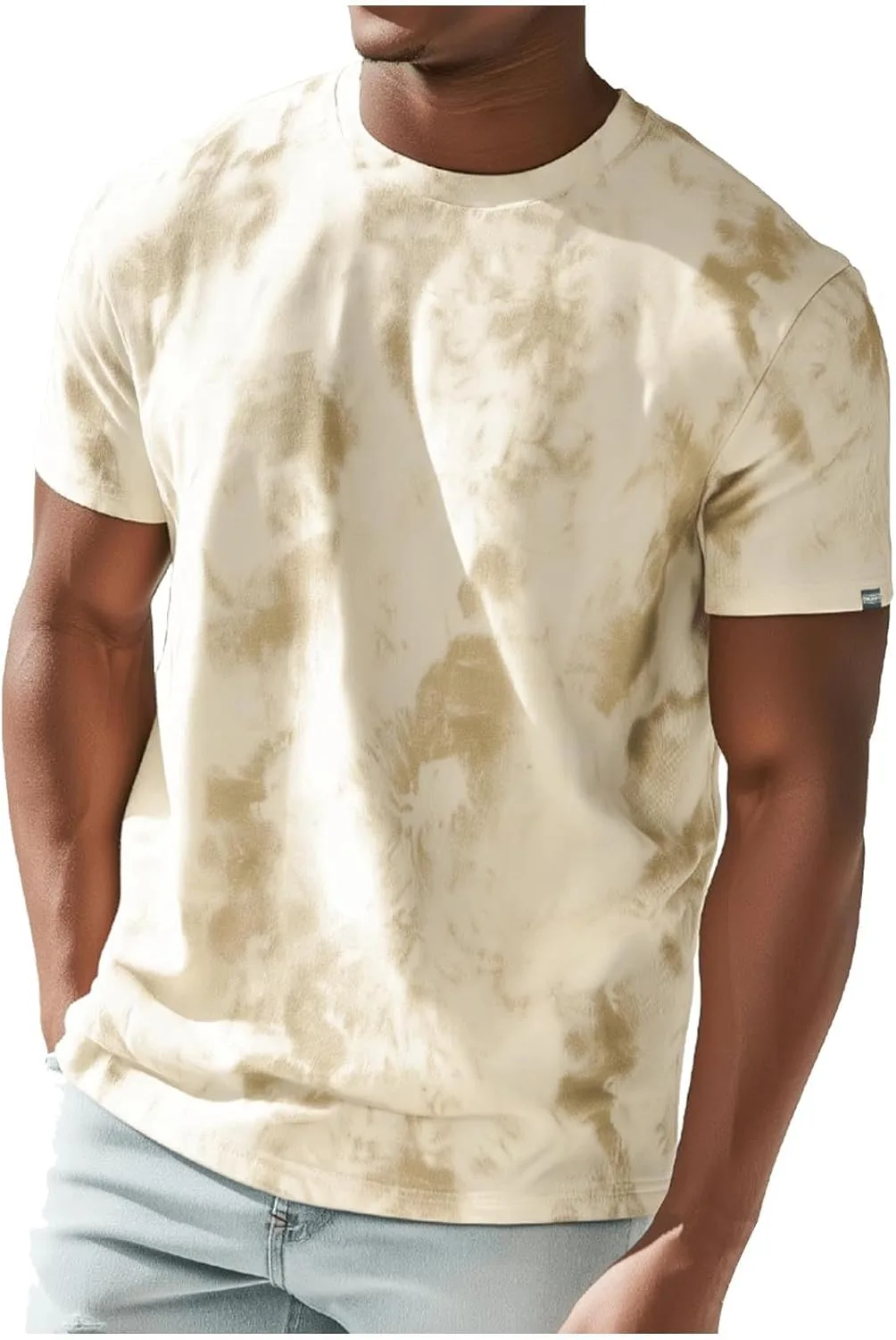 

Мужская футболка с коротким рукавом и круглым вырезом — легкая и стильная с принтом тай-дай OSFVNOXV