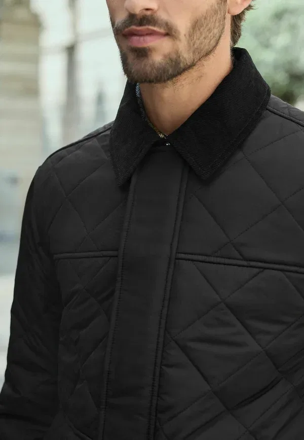 Куртка Next Collared regular fit light, черный — фото 4