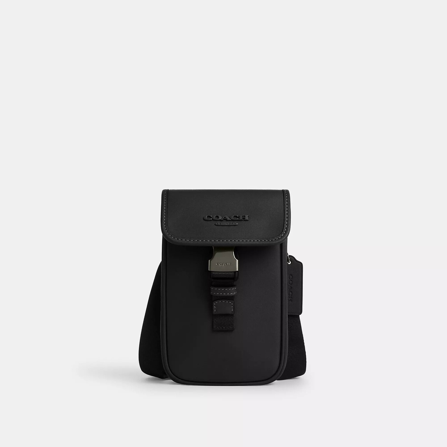 

Сумка через плечо для телефона Coach Outlet Racer из гладкой кожи, цвет Gunmetal/Black, Черный, Сумка через плечо для телефона Coach Outlet Racer из гладкой кожи, цвет Gunmetal/Black