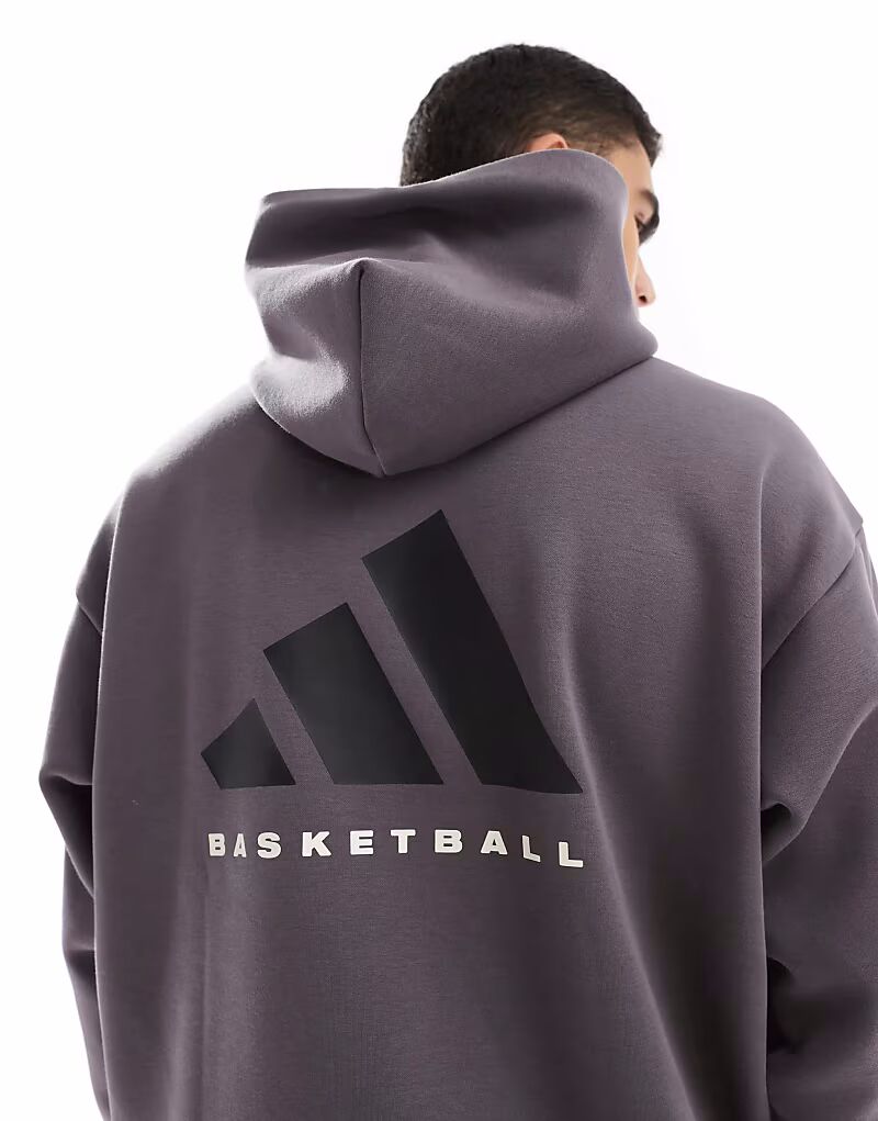 

Толстовка с капюшоном унисекс из флиса Adidas Basketball разноцветная