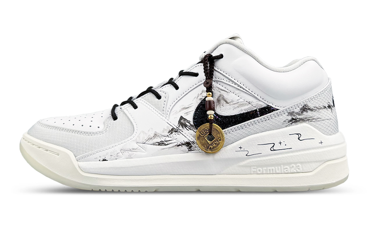 

Jordan Баскетбольные кроссовки Stadium 90 с амортизацией, износостойкие, низкие, винтажные, мужские, белые, черные