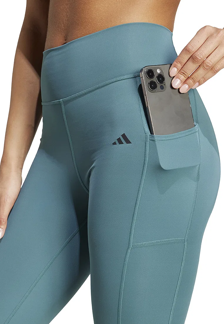 Леггинсы 7/8, Optime Stash, Lululemon Adidas, бирюзовый — фото 3