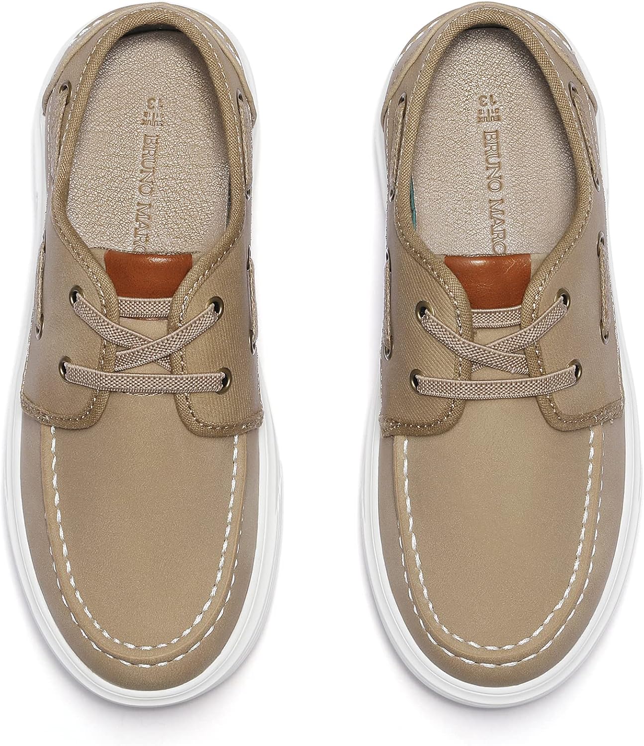 Мокасины Bruno Marc Boy's Boat Shoes на каждый день, повседневные и школьные туфли, Tan — фото 3