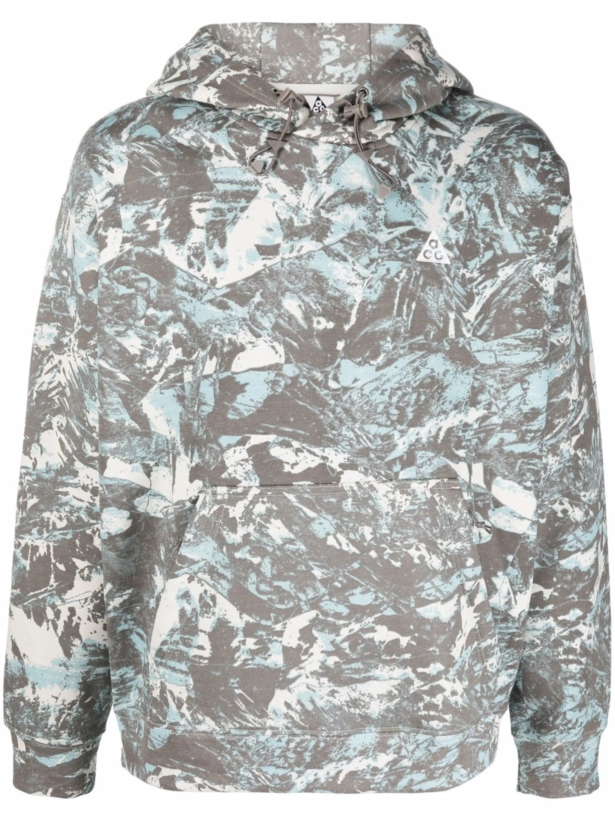 

Флисовое худи с камуфляжным принтом Nike, серый