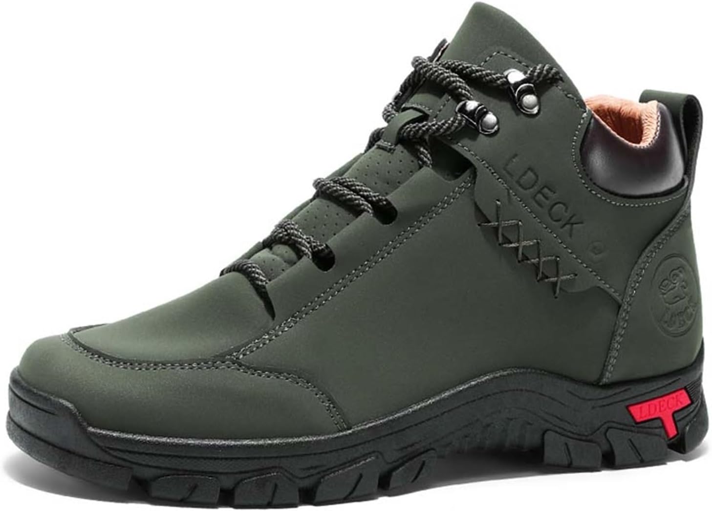 

Мужские легкие походные ботинки на открытом воздухе, водонепроницаемые, для трекинга, дышащие, прогулочные, противоскользящие, удобные, с шнуровкой, кроссовки с круглым носком, поддержкой свода стопы, для бега и спорта Generic, зеленый