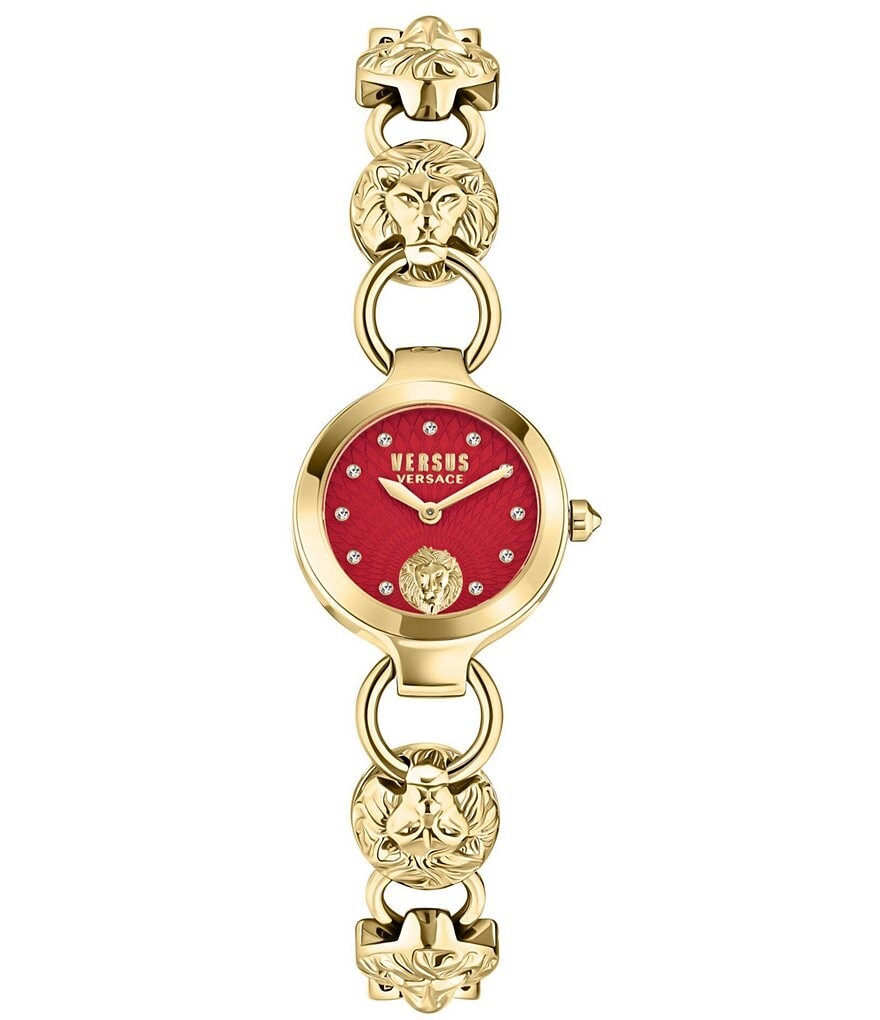 

Versace Versus Versace Женские часы Broadwood Petite с аналоговым красным циферблатом и золотым браслетом из нержавеющей стали, золотой
